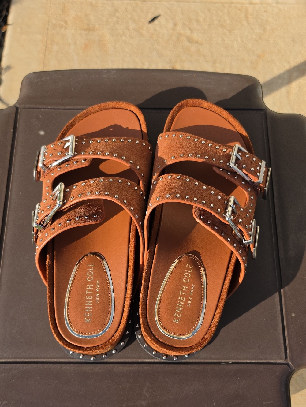 Kenneth Cole Women's Gradie Cognac Sandal Size 7 Platform Wedge - Picture 3 of 7